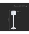 3W wiederaufladbare LED Tischleuchte, Touch dimmbar - 310lm, 3000K, schwarz/transparent, Höhe 37cm