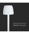 3W wiederaufladbare LED Tischleuchte, Touch dimmbar - 310lm, 3000K, schwarz/transparent, Höhe 37cm