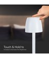 3W wiederaufladbare LED Tischleuchte, Touch dimmbar - 310lm, 3000K, schwarz/transparent, Höhe 37cm
