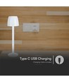 3W wiederaufladbare LED Tischleuchte, Touch dimmbar - 310lm, 3000K, schwarz/transparent, Höhe 37cm