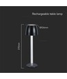 3W wiederaufladbare LED Tischleuchte, Touch dimmbar - 3000K, 1800mAh, schwarz, DC 5V