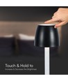 3W wiederaufladbare LED Tischleuchte, Touch dimmbar - 3000K, 1800mAh, schwarz, DC 5V