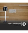 3W wiederaufladbare LED Tischleuchte, Touch dimmbar - 3000K, 1800mAh, schwarz, DC 5V