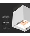 9W Solar LED Wandleuchte mit Sensor - Weiß, IP65, PIR Bewegungsmelder, 4000K, COB LED