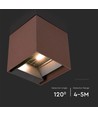 9W Solar-Wandleuchte - IP65, 4000K, Corten, COB, PIR-Sensor