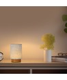 V-Tac wiederaufladbare Tischlampe - Touch dimmbar, Holzoptik, beiger Schirm