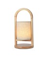 1,5W wiederaufladbare LED Tischleuchte - Touch dimmbar, 5V, Beige mit Holzgriff, 3000K