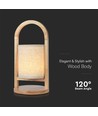 1,5W wiederaufladbare LED Tischleuchte - Touch dimmbar, 5V, Beige mit Holzgriff, 3000K