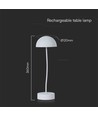 3W wiederaufladbare LED Tischleuchte mit Touch dimmbar - 3000K, weiß, 5V, inkl. Akku