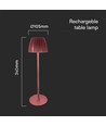 2,7W wiederaufladbare LED Tischleuchte, braun - Touch dimmbar, 3-in-1 CCT, USB-C, 5V DC, Höhe 34cm