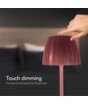 2,7W wiederaufladbare LED Tischleuchte, braun - Touch dimmbar, 3-in-1 CCT, USB-C, 5V DC, Höhe 34cm