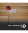 2,7W wiederaufladbare LED Tischleuchte, braun - Touch dimmbar, 3-in-1 CCT, USB-C, 5V DC, Höhe 34cm