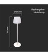 2,7W wiederaufladbare LED Tischleuchte, weiß - Touch dimmbar, 3-in-1 CCT, USB-C, Höhe 34cm