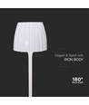 2,7W wiederaufladbare LED Tischleuchte, weiß - Touch dimmbar, 3-in-1 CCT, USB-C, Höhe 34cm