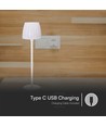 2,7W wiederaufladbare LED Tischleuchte, weiß - Touch dimmbar, 3-in-1 CCT, USB-C, Höhe 34cm