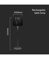 2,7W LED Tischleuchte, schwarz - Touch dimmbar, 3-in-1 CCT, wiederaufladbar, USB-C, 10,5 x 34 cm