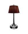 1,5W LED Tischleuchte, Touch dimmbar, brauner Schirm - CCT, aufladbar, Chrom, inkl. Akku und USB-C