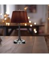1,5W LED Tischleuchte, Touch dimmbar, brauner Schirm - CCT, aufladbar, Chrom, inkl. Akku und USB-C