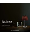 1,5W LED Tischleuchte, Touch dimmbar, brauner Schirm - CCT, aufladbar, Chrom, inkl. Akku und USB-C