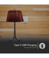 1,5W LED Tischleuchte, Touch dimmbar, brauner Schirm - CCT, aufladbar, Chrom, inkl. Akku und USB-C