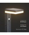 5,5W Solar-Gartenlampe mit Sensor - Schwarz, PIR-Sensor, IP54, schwarz