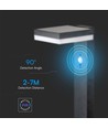 5,5W Solar-Gartenlampe mit Sensor - Schwarz, PIR-Sensor, IP54, schwarz
