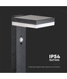 5,5W Solar-Gartenlampe mit Sensor - Schwarz, PIR-Sensor, IP54, schwarz