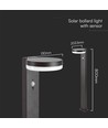 5,5W LED Solar Gartenlampe mit Sensor - IP54, 3000K, PIR Sensor, schwarzes Finish