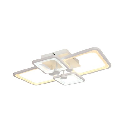 70W LED Deckenleuchte mit Fernbedienung - 6000lm, CCT, dimmbar, weißes Metall, 58,5 x 39 cm