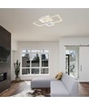 70W LED Deckenleuchte mit Fernbedienung - 6000lm, CCT, dimmbar, weißes Metall, 58,5 x 39 cm