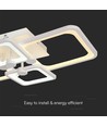 70W LED Deckenleuchte mit Fernbedienung - 6000lm, CCT, dimmbar, weißes Metall, 58,5 x 39 cm