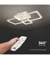 70W LED Deckenleuchte mit Fernbedienung - 6000lm, CCT, dimmbar, weißes Metall, 58,5 x 39 cm