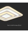 77W LED Deckenleuchte mit Fernbedienung - 6700lm, dimmbar, CCT, RGB, 49,5 x 49,5 cm, weißer Rand