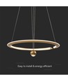 45W LED Pendelleuchte, Ø60cm, gebürstetes Gold - 5500lm, 3000K, Designer Hängelampe, IP20