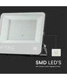 200W Flutlichtstrahler - IP65, Schwarz, Arbeitsleuchte, Samsung LED-Chip, 1m Kabel, 6500K, grau mattiertes Glas