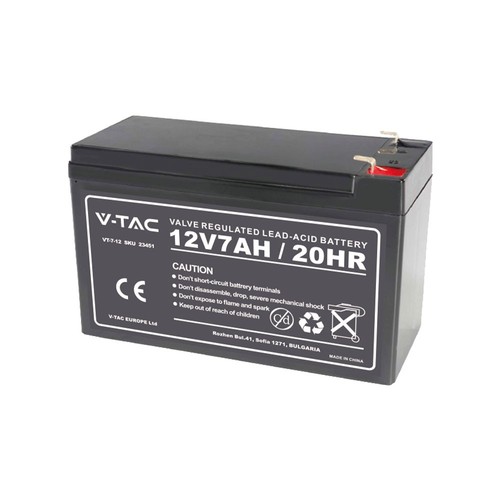 12V / 7Ah Bleiakku - 151x65x100mm, wiederaufladbar, VRLA AGM Batterie