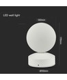 6W weiße Wandleuchte - IP65, 3000K, 645lm, Außenbereich, inkl. Leuchtmittel