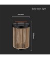 2,4W Gartenleuchte - LED, Solar, 3000K, Schwarz + Hanfgriff mit Holzgriff