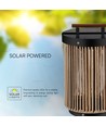 2,4W Gartenleuchte - LED, Solar, 3000K, Schwarz + Hanfgriff mit Holzgriff