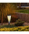 2W LED Solar Gartenleuchte - 3000K, schwarz, 3.7V Batterie, IP-Klasse, bis zu 8 Stunden Betrieb