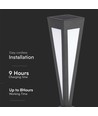 2W LED Solar Gartenleuchte - 3000K, schwarz, 3.7V Batterie, IP-Klasse, bis zu 8 Stunden Betrieb