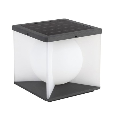 3W LED Solar Gartenleuchte, Cube - IP65, 3000K, warmweiß, schwarz/weiß, 20,5 x 20,5 cm