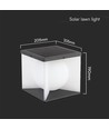 3W LED Solar Gartenleuchte, Cube - IP65, 3000K, warmweiß, schwarz/weiß, 20,5 x 20,5 cm
