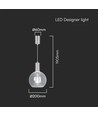 5W LED Pendelleuchte aus Klarglas - Ø20cm, 3000K, Stahl und Acryl, transparent