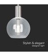 5W LED Pendelleuchte aus Klarglas - Ø20cm, 3000K, Stahl und Acryl, transparent