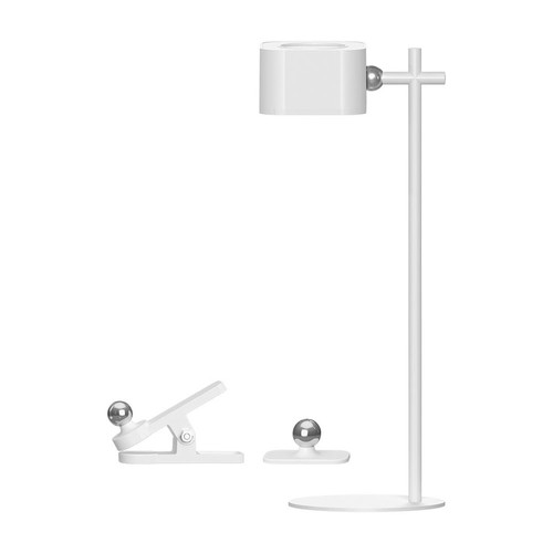 Wiederaufladbare 3-in-1 LED-Lampe - Magnetisch, dimmbar, CCT, Up/Down-Licht, Weiß, inkl. Standfuß und 2 Stk. Montagehalterungen