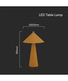 3W wiederaufladbare LED Tischleuchte - Touch dimmbar, 3-in-1 CCT, Metall mit Leder, USB-C, gelb
