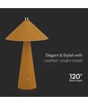 3W wiederaufladbare LED Tischleuchte - Touch dimmbar, 3-in-1 CCT, Metall mit Leder, USB-C, gelb