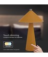 3W wiederaufladbare LED Tischleuchte - Touch dimmbar, 3-in-1 CCT, Metall mit Leder, USB-C, gelb