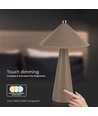 3W wiederaufladbare LED Tischleuchte, braun - 3-in-1 CCT, dimmbar, Touch-Steuerung, USB-C, 4000mAh Akku